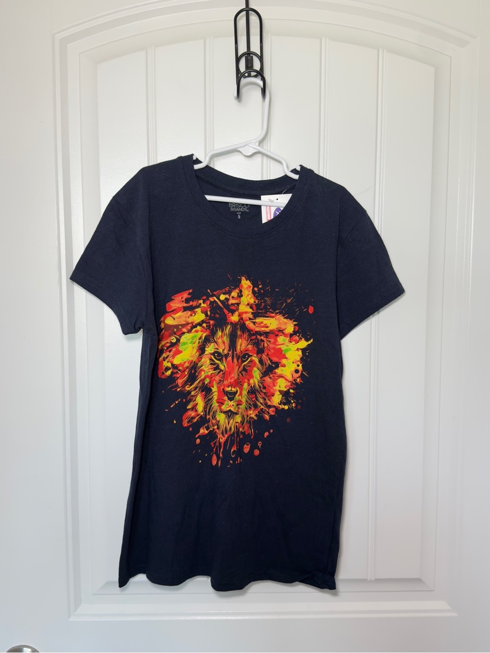 Brisco Brands Small Vibrant Boys Graphic Lion Face T Shirt